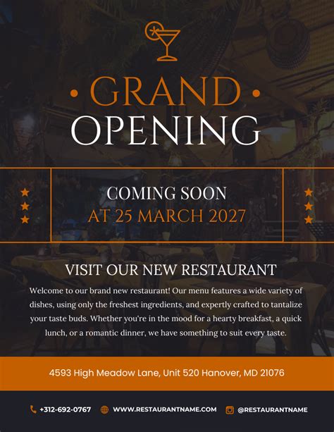 Restaurant Grand Opening Flyer Template - Venngage