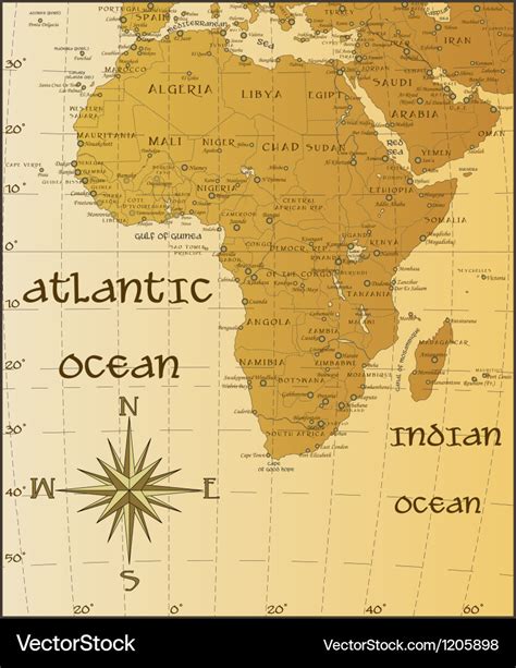 Vintage Map Of Africa - Carolina Map