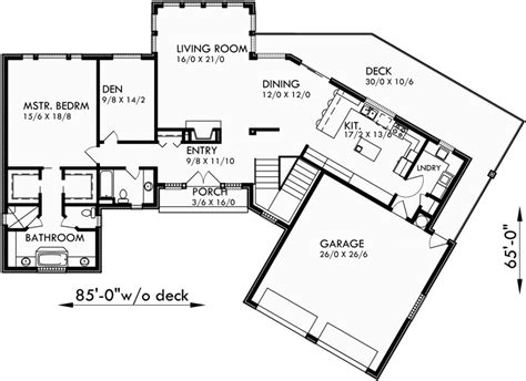 Ranch House Plans, Daylight Basement House Plans, Sloping Lot