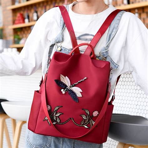 Cute Red Floral Backpack Purse (Beautiful) | Fashion backpack, Convertible shoulder bags, Travel ...