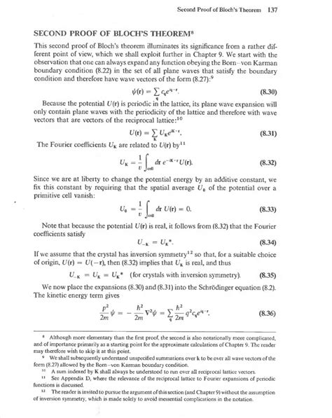 quantum mechanics - On Bloch's Theorem and the standard Fourier proof - Physics Stack Exchange