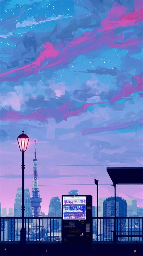 Download Anime City Iphone Aesthetic Wallpaper | Wallpapers.com