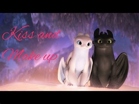 Toothless and light fury kiss and make up edit - YouTube