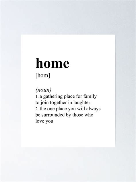 "Cute Family Home Definition " Poster for Sale by JustCreativity | Redbubble