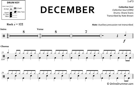 December - Collective Soul - Drum Sheet Music