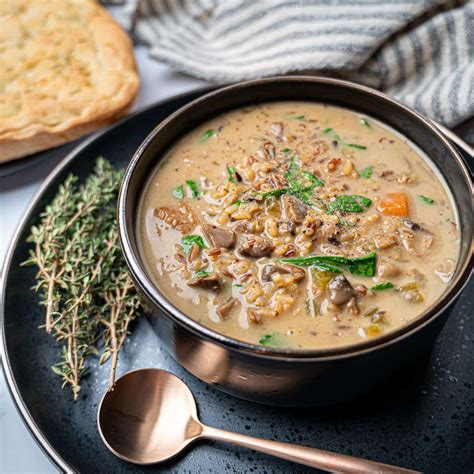 Instant Pot Vegan Wild Rice and Mushroom Soup – Skinny Spatula