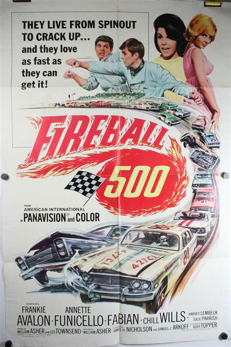 FIREBALL 500, Original Antique Muscle Car Hot Rod Movie Poster For Sale - Original Vintage Movie ...