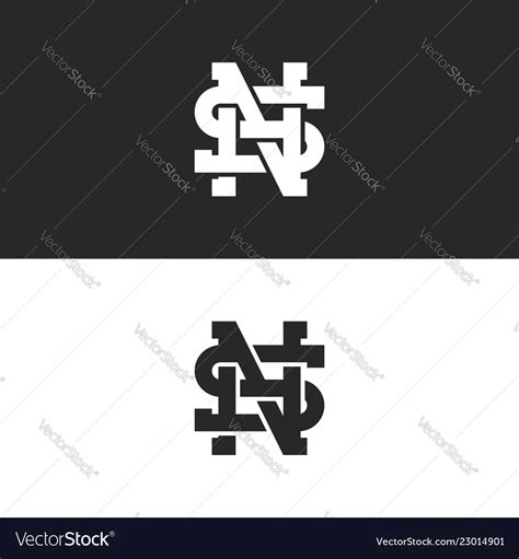 Combination sn or ns logo letters hipster monogram