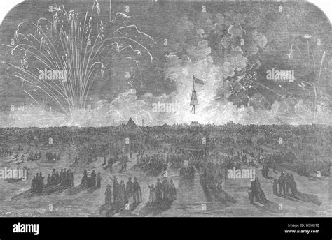 LONDON Fireworks, Blackheath, for Crimea victory 1855. Illustrated ...