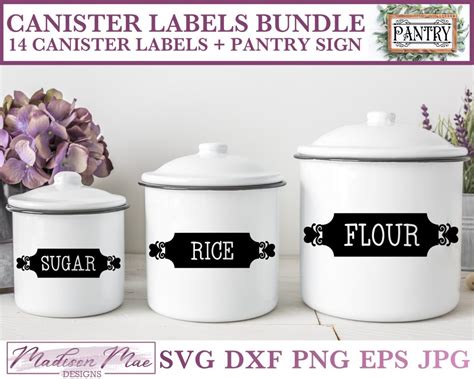 Canister Label SVG Bundle, 14 Canister Labels + Pantry Sign - Madison Mae Designs