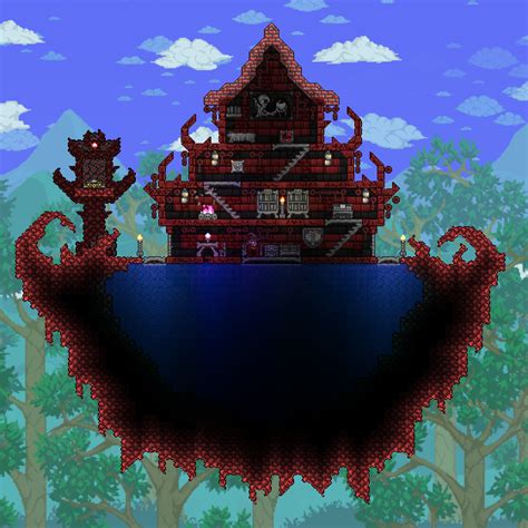 Terraria making a crimson desert biome - dopsmartphone