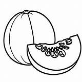 Cantaloupe Outline Black And White Cute coloring Book  Premium AI sketch template