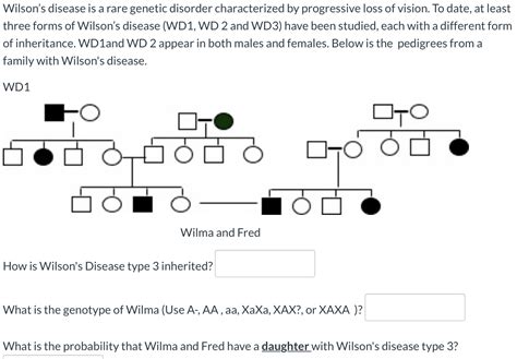 Solved Wilson's disease is a rare genetic disorder | Chegg.com