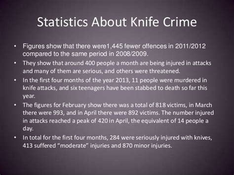 Facts and Statistics About Knife Crime