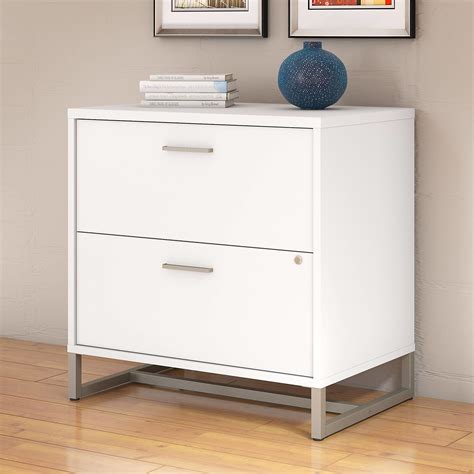 2 Drawer Lateral File Cabinet in White Assembled by Bush