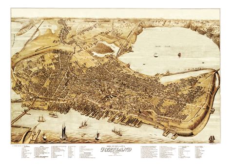 Beautiful old map of Portland, Maine in 1876 - KNOWOL