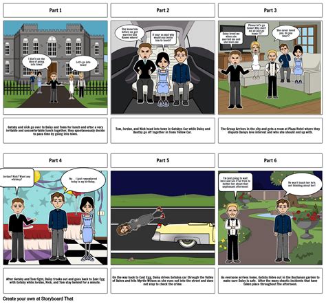 The Great Gatsby Chapter 7 Storyboard by 2332692