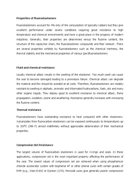 Properties of Fluoroelastomers | PDF | Physical Sciences | Materials