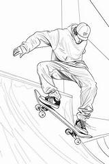 Skateboarding coloring Pages For Kids  Premium AI Generated Image sketch template