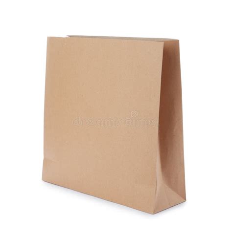 Empty Craft Paper Bag Isolated. Mockup for Design Stock Image - Image ...