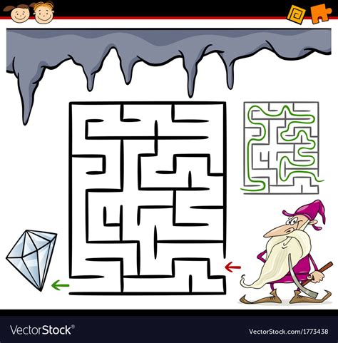 Cartoon maze or labyrinth game Royalty Free Vector Image