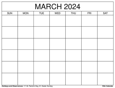 Blank Calendar Template March 2024 Blank - December 2024 Calendar With Holidays