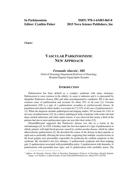 (PDF) Vascular Parkinsonism :New Approach