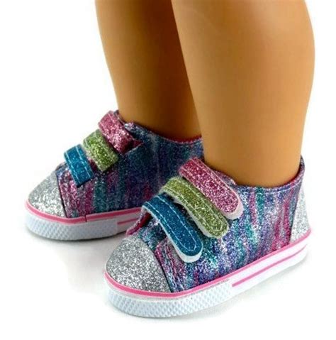 Rainbow Glitter Tennis Sneaker Shoes - Dori's Doll Boutique