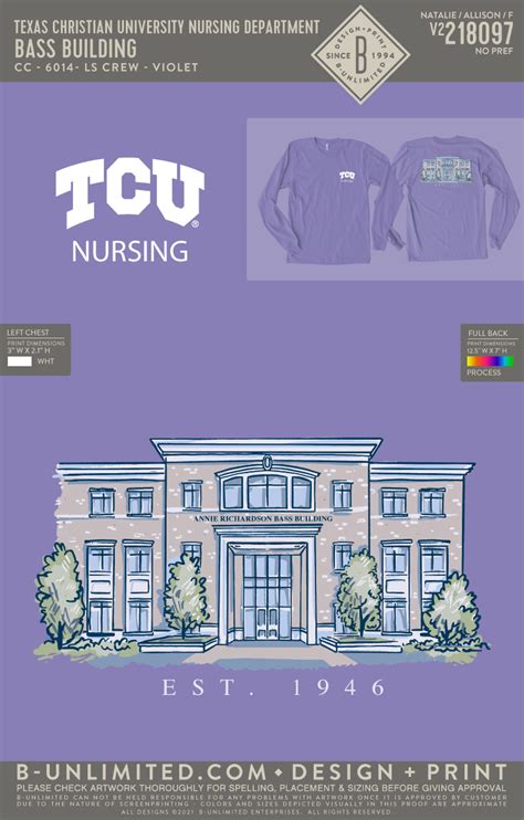 Reorder - Texas Christian University Nursing Department - Nursing TCU – B-Unlimited Custom ...