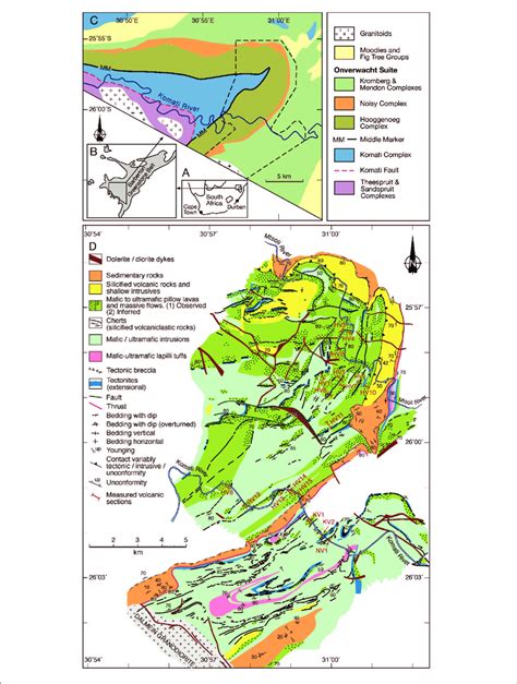 Maps showing the geographic location of the Barberton Greenstone Belt... | Download Scientific ...