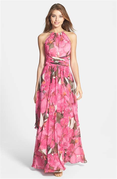 Eliza J Print Chiffon Maxi Dress | Nordstrom | Modelos, Vestidos, Festa