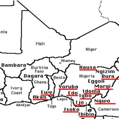 Map of West Africa Showing Languages of Ethnic Groups. Source:... | Download Scientific Diagram