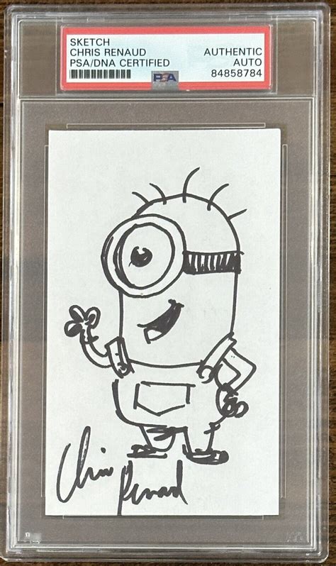 Minions Original Sketch Drawing Signed & Drawn By Chris Renaud PSA DNA ...