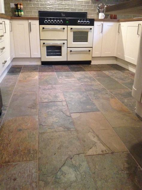 Our Sheera 600x300mm Natural Stone Tiles look wonderful in this kitchen design. The autumnal ...