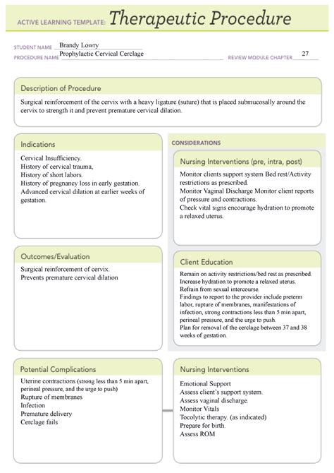 Prophylactic Cervical Cerclage - ALT Therapeutic Procedure (editable ...