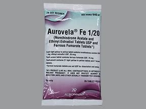 Aurovela Fe 1/20 TAB 1/20 - Estrostep Fe, Loestrin Fe - Dosage, Side Effects & Drug Information ...