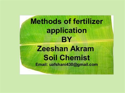 Methods of Fertilizer Application