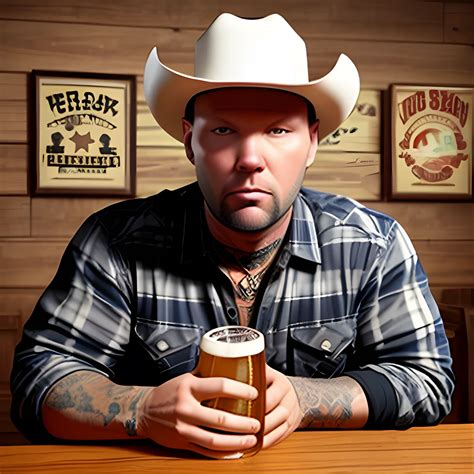 fred durst, wearing cowboy hat, drinking beer, 3d - Arthub.ai