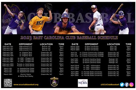 Schedule | ecuclubbaseball.org