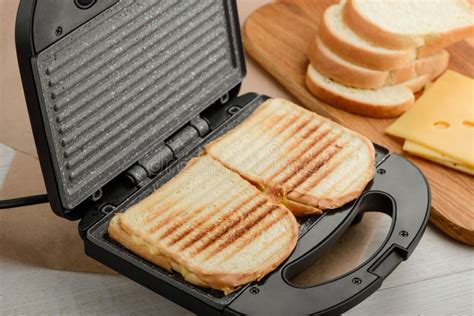 Sandwiches Cooked in Panini Press Stock Image - Image of meal, plain: 136088153