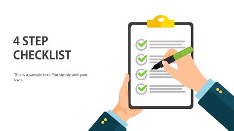 4-Step Checklist PowerPoint Template | Slidebazaar