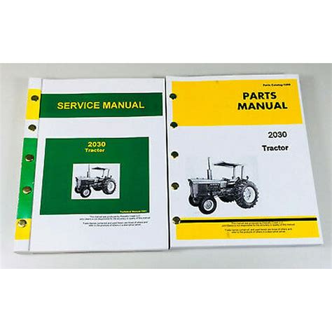 Service Manual Parts Catalog Set For John Deere 2030 Tractor Repair ...