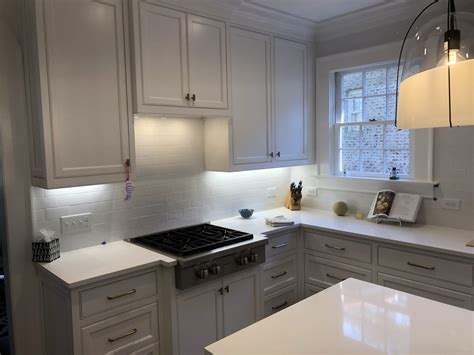 Finished Kitchen. Chantilly Lace White Cabinets with inset shaker style doors and drawer fronts ...