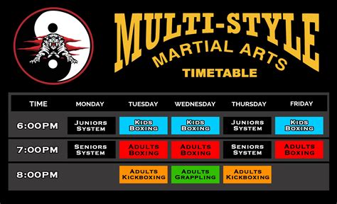 Class Schedule — Multistyle Martial Arts Academy