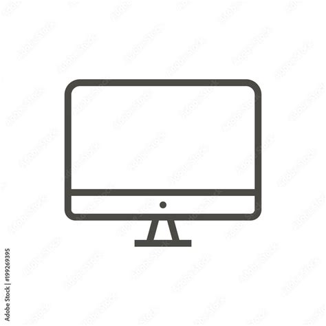 Computer icon vector. Line pc screen symbol. Stock Vector | Adobe Stock