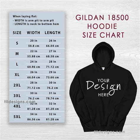 Gildan 18500 Hoodie Size Chart Mockup With a White Board - Etsy Australia