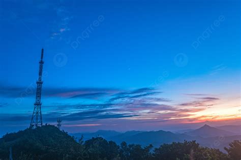 Blue Sunset On The Mountain Background, Wide Angle, Photography, Scenery Background Image for ...