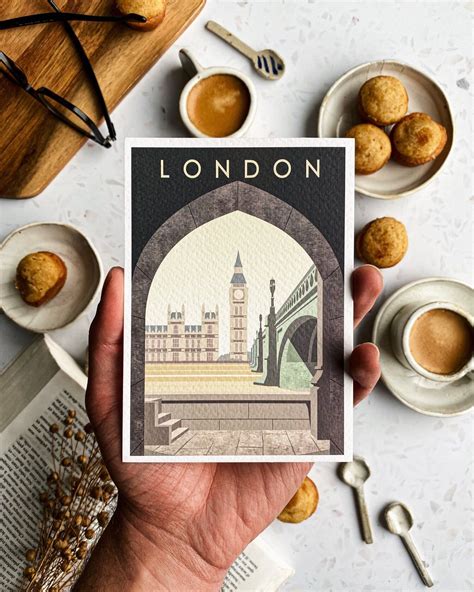 Set of 5 London Vintage cards — Paper and Cities Unique Postcards ...