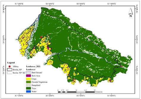 Map of Bardia National Park and its Buffer Zone of Nepal with Landcover ...