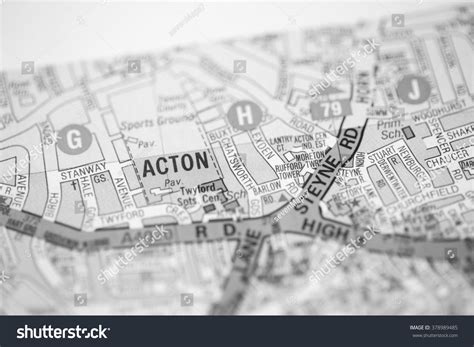 Acton. London, Uk Map. Stock Photo 378989485 : Shutterstock